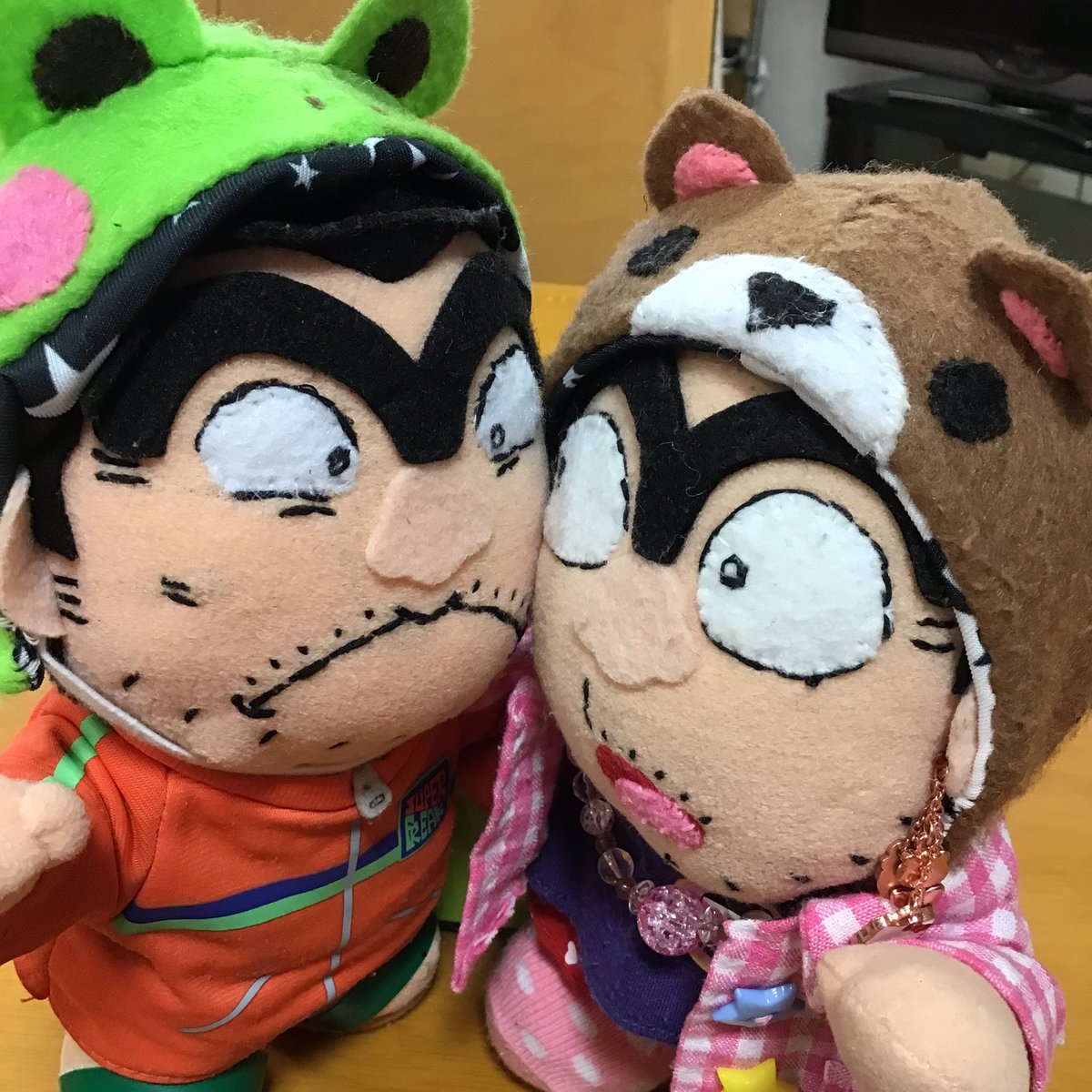 勘吉 可愛い兄弟 こち亀 こちら葛飾区亀有公園前派出所 両津 両津勘吉 両さん 色鉛筆 お絵かき ぬいぐるみは家族 ぬいどり