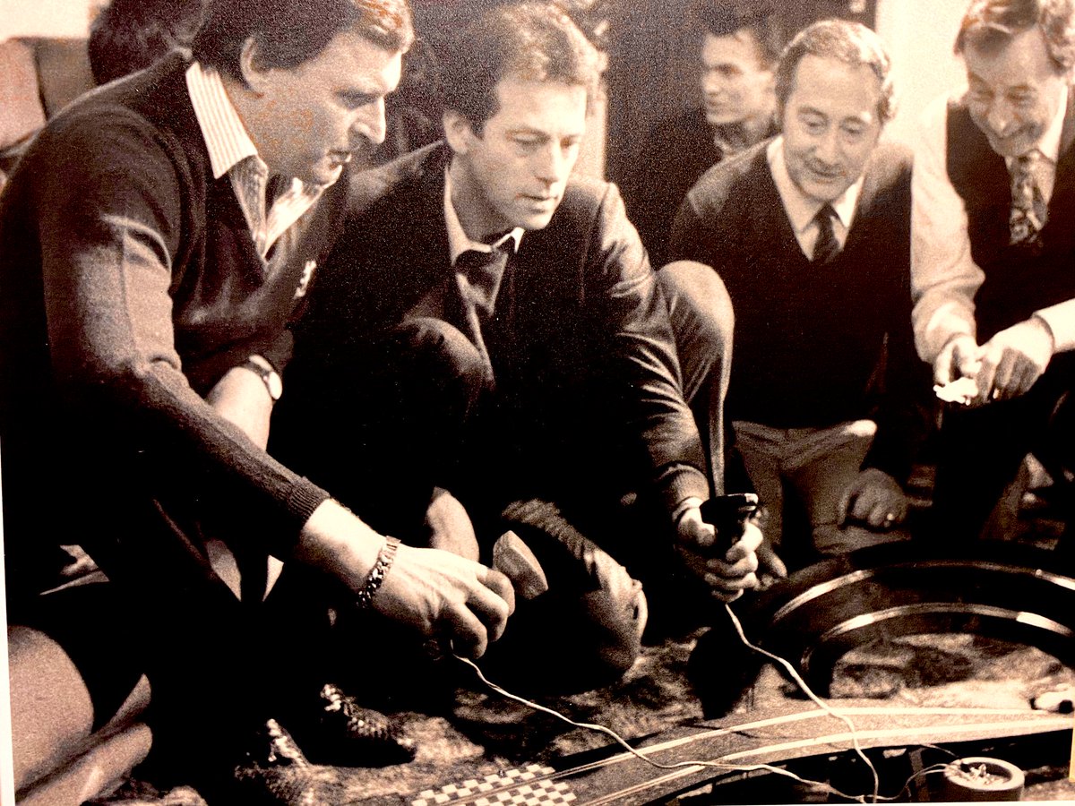 Oh I forgot to include this image...of Dirty Den and others off of  @bbceastenders playing  @Scalextric