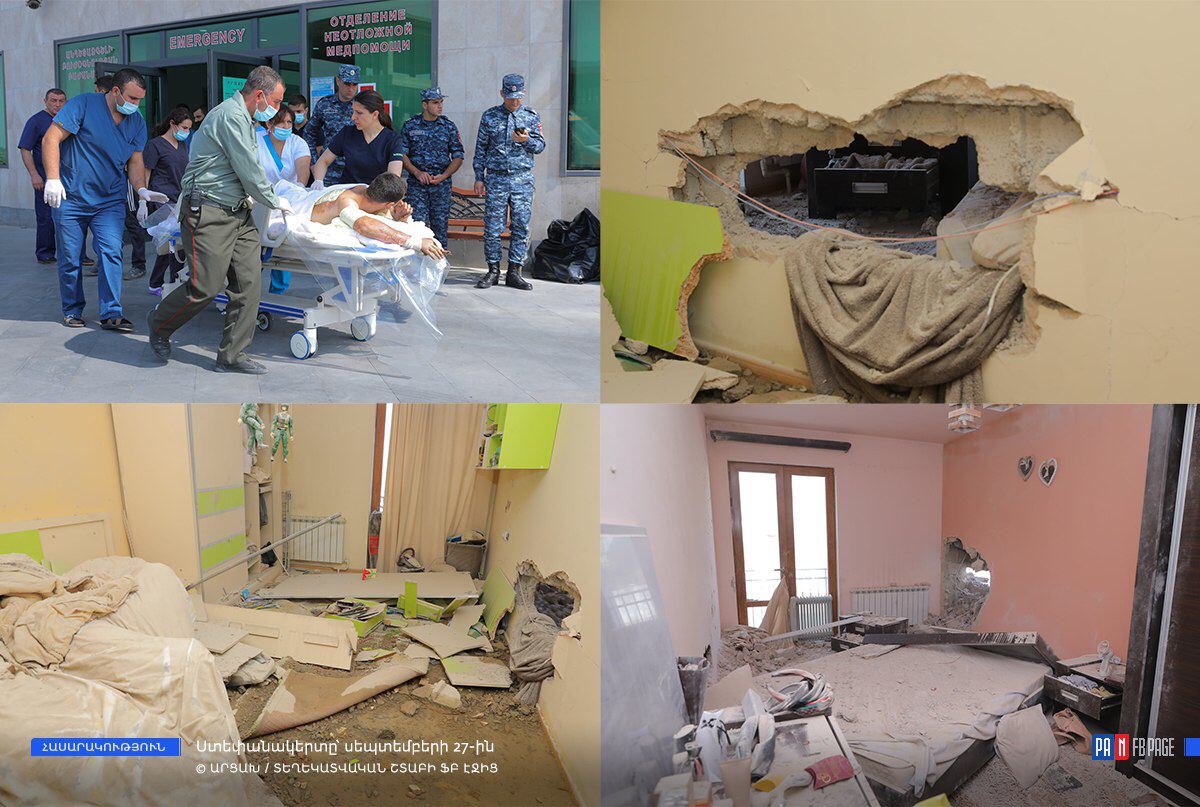 Photos of damage in Stepanakert from Azerbaijani strikes. 150/ https://t.me/reartsakh/3456 