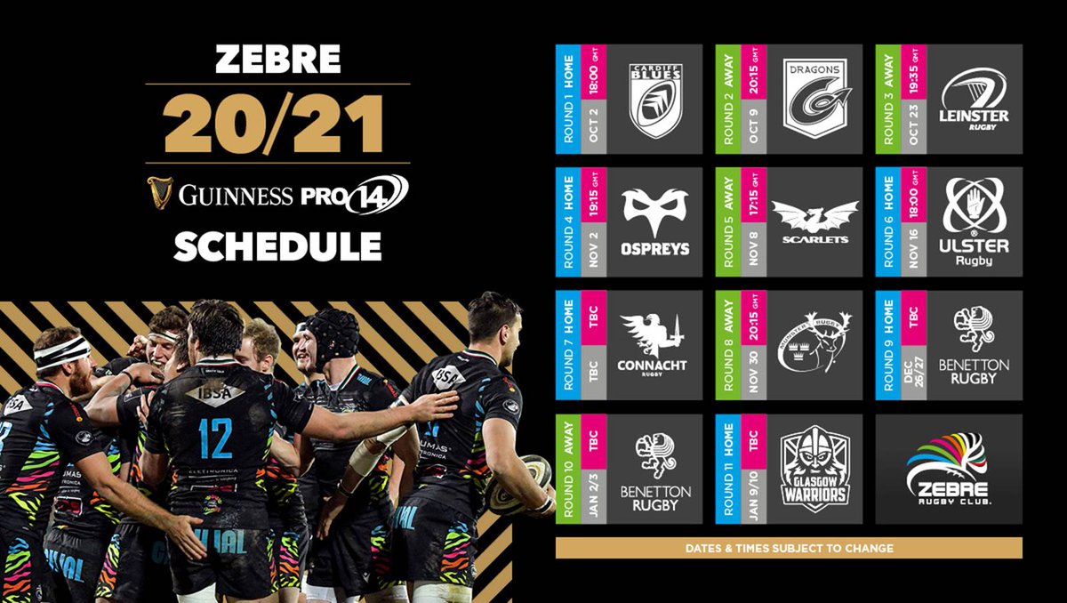 Zebre Rugby Club 5 Days To Go Zebre Rugby Can T Wait For The Guinnesspro14 21 Fixtures21 Zebvcbl V