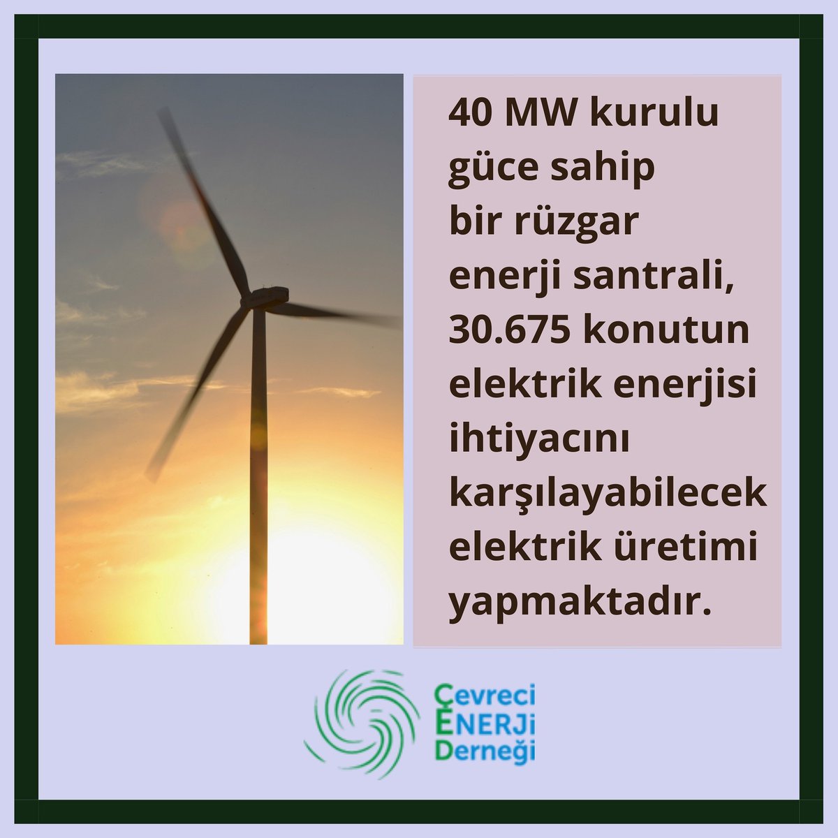 40 MW kurulu güce sahip bir rüzgar enerji santrali, 30.675 konutun elektrik enerjisi ihtiyacını karşılayabilecek elektrik üretimi yapmaktadır.
#rüzgarenerjisi #rüzgartürbini #yenilenebilirenerji #renewableenergy #windenergy #windturbine