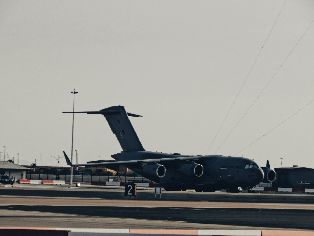 JosephLXGBSpot's tweet photo. A @RoyalAirForce Boeing C17 #Globmaster on its takeoff run at @RAF_Gib, returning to @RAFBrizeNorton!
#aircraft #aircraft #airforce #boeing #c17 #gibraltar #Military #planes #raf #royalairforce
@avgeek__ @AviationFanUK @Jack09056 @JordanWeir45 @Peter34080554 @TyphoonDobby https://t.co/wWzqJDa0tM