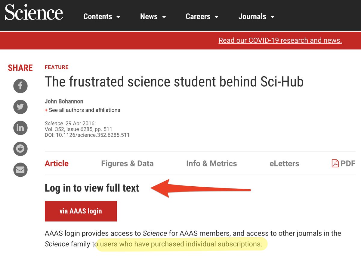 MedCrisis's tweet photo. Luckily I know a website where I can access this article about sci-hub https://t.co/wvfdB3jUKk