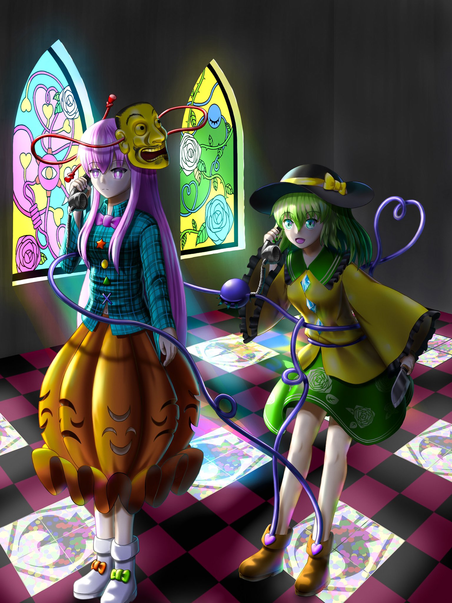 翡翠時雨@ボカデュオ参戦決定！ on X: 地霊殿内でメリーさんごっこ #東方Project #古明地こいし #秦こころ #こいここ  t.coho4DGomAML  X