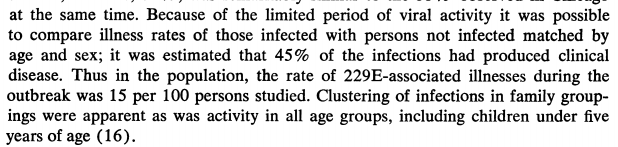 "activity in all age groups, including children under five years of age"
