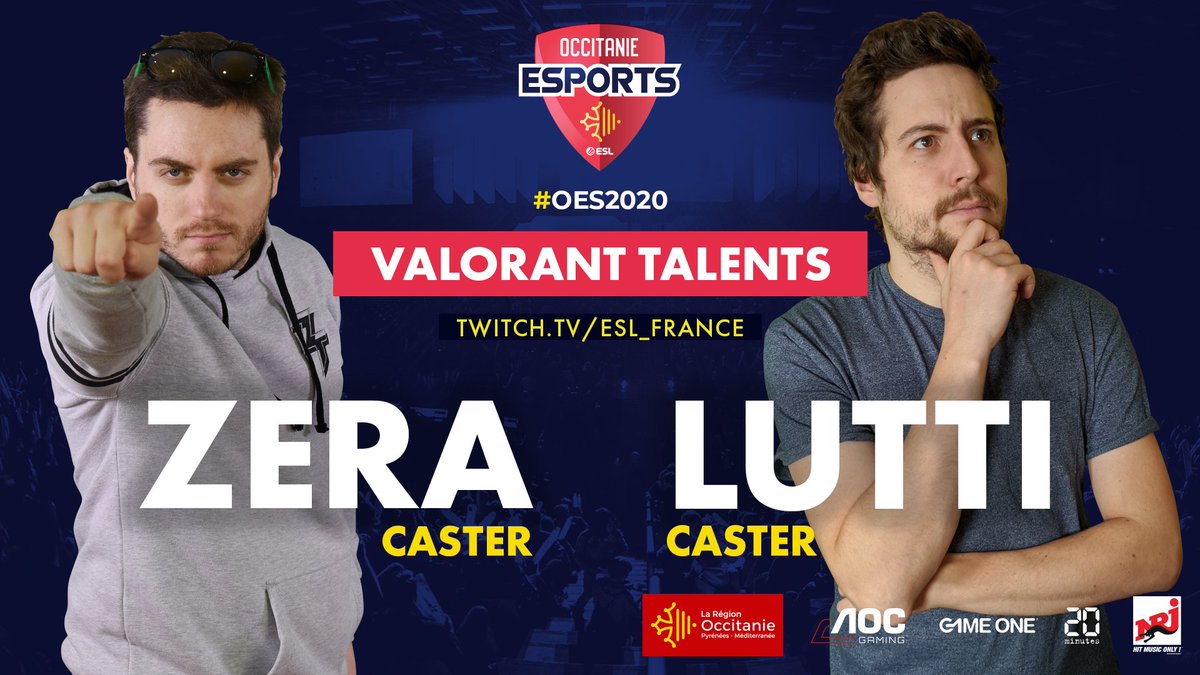 OccitanieEsport's tweet photo. Installez-vous, prenez de quoi grignoter, une petite boisson, détendez-vous (ou pas 😎🔥) en compagnie de @ZeratoR et @LuttiLutti_ pour la Finale de la Valorant Cup #OES2020 ! 

⏯ https://t.co/VGOBUP0mo7 https://t.co/NOlFJh1OPr