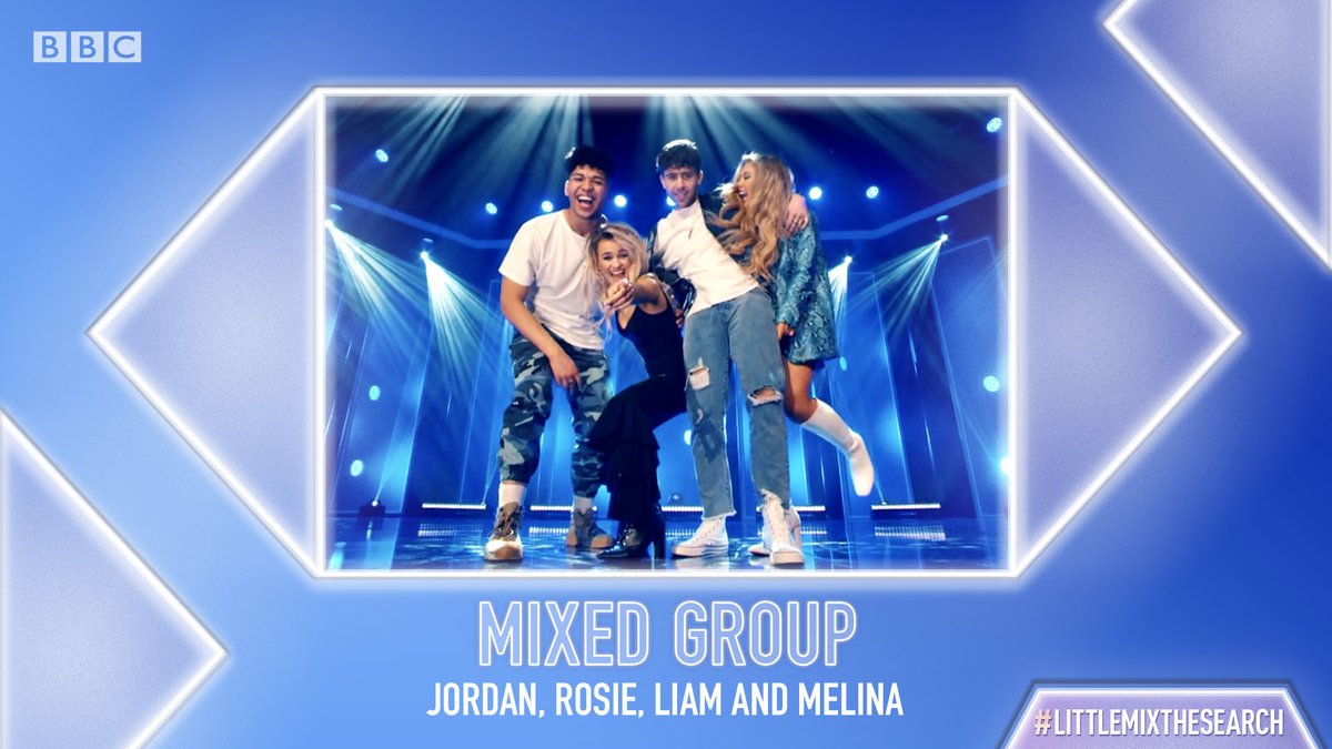 Your final Mixed Group line-up: Jordan, Rosie, Liam and Melina! 😃🎉 #LittleMixTheSearch