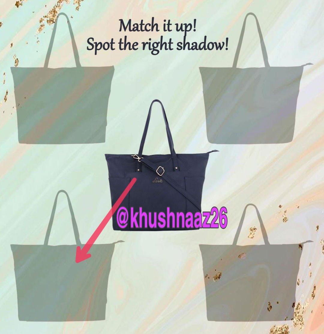 Khushnaaz26's tweet photo. @LavieWorld Correct shadow matched
Join
@Aritri_007
@Mercy_ness
@SayyedJenifer
@Sangeetha0505
@RuchikaJain89
@priyanka_optom
@jayshreemehta83
#matchitup #fungame #contestalert #contesttime #handbag #totebag #matchtheshadow #stylishbag https://t.co/TythFOv0aK