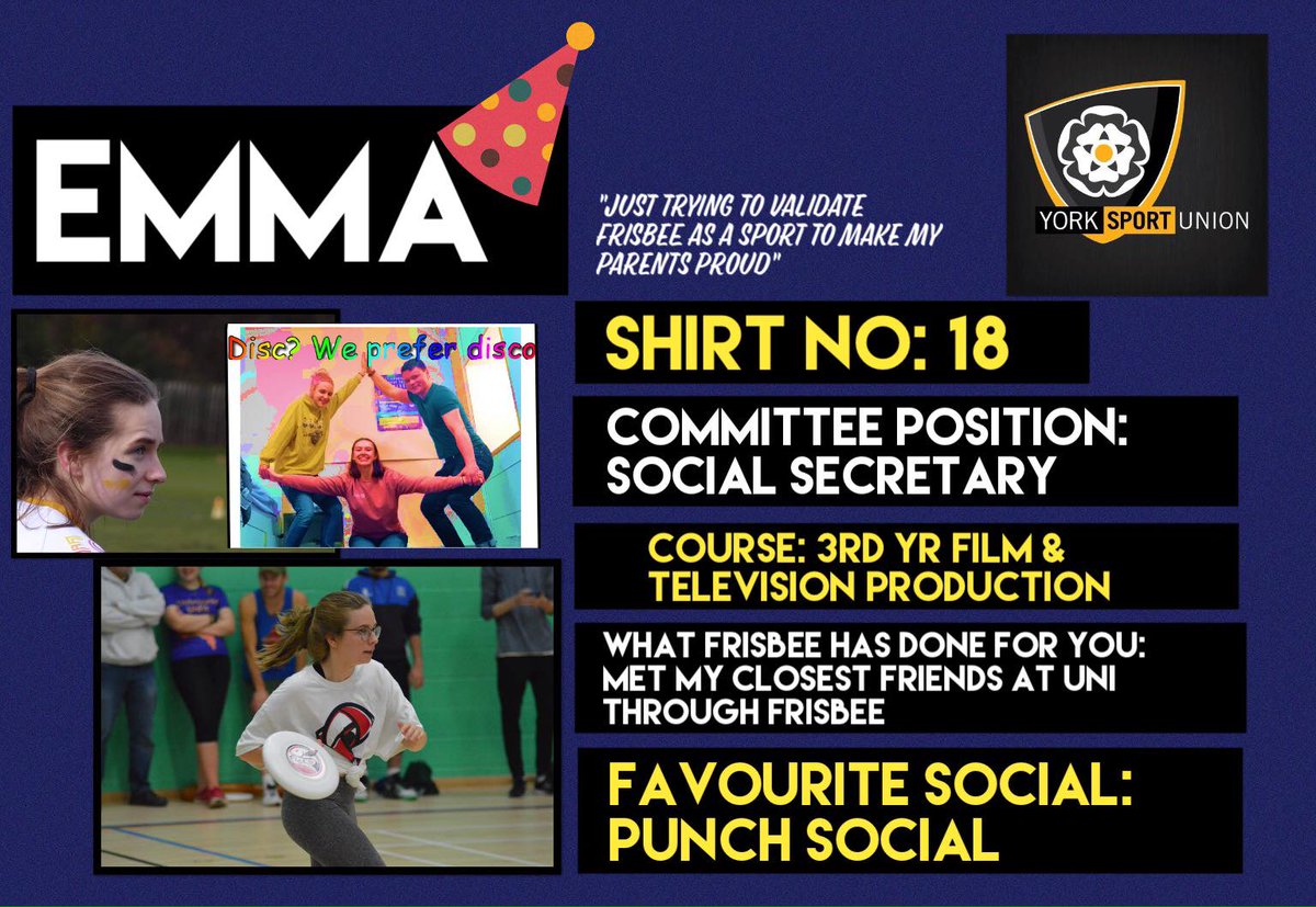 MEET THE COMMITTEE!
Today we have Emma Grieve, one of our brand new social secretaries!