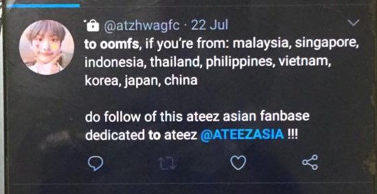 Oh, she mentioned @ ATEEZASIA as well. Idk if ATEEZASIA is runned by her but yeah, do be aware la. Just in case.