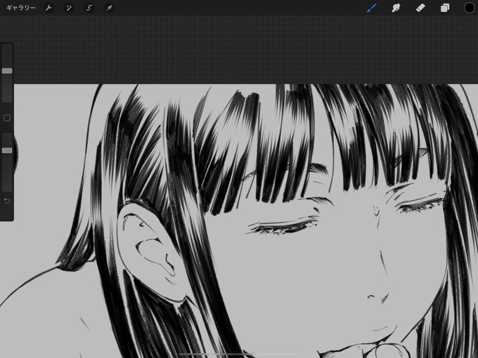 インクのムラっぽいのいいですよね🖋
描いてるって感じで。タッチも出る。 