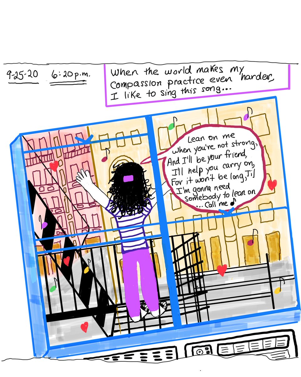 ZenRuby1's tweet image. When the world makes my Compassion Practice even harder, I like to sing out this song ... #leanonme #compassionpractice #compassiontakespractice #leanonmewhenyourenotstrong #callmeifyouneedafriend #justcallme #covidart #fireescapechronicles #fireescapedancing #billwitherstribute