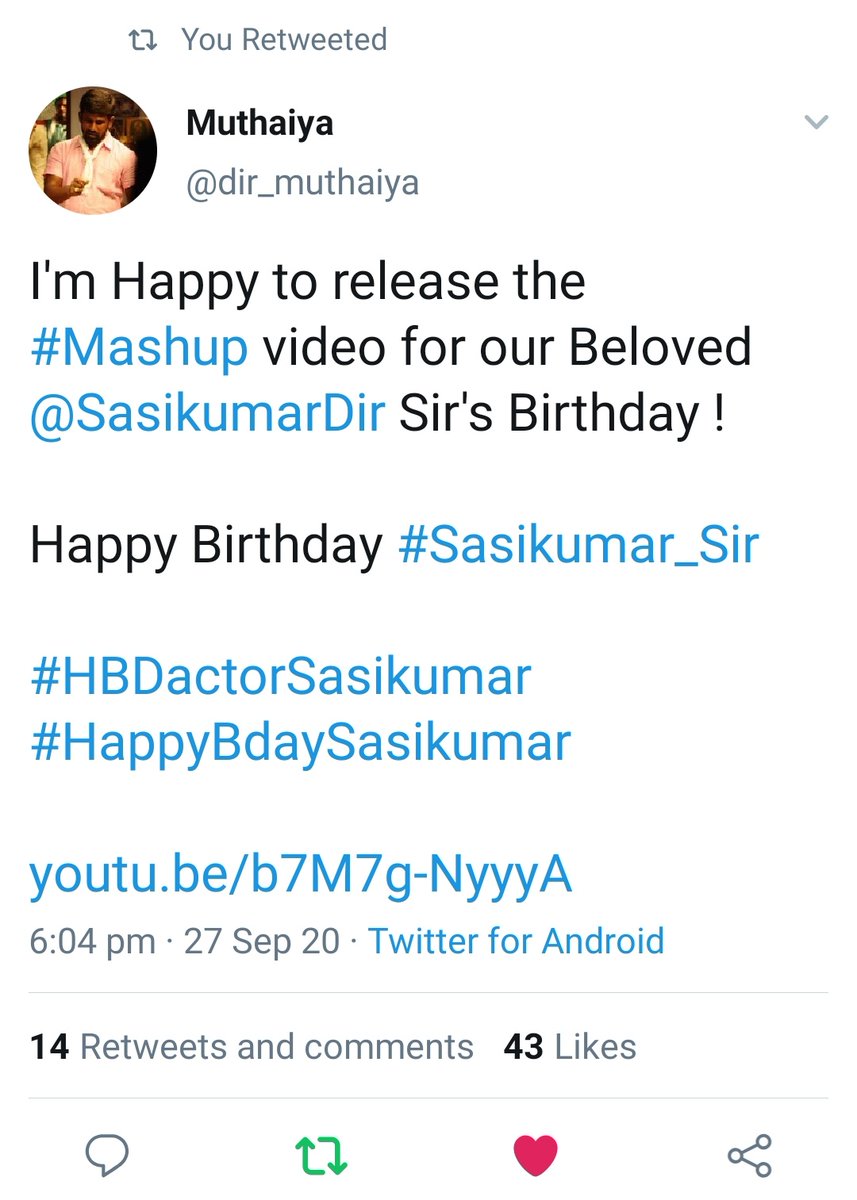 sasiiyappa's tweet photo. Thanks @dir_muthaiya sir

Sasikumar birthday tribute video

#HBDSasikumar #HBDactorSasikumar

Video link https://t.co/IbODs0zXeh https://t.co/zvrZicwDAK