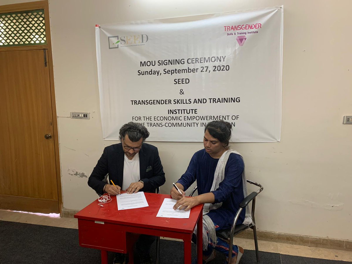 SquaredFK's tweet photo. SEED and Transgender Skills &amp; Training Center signed an MoU today in Multan. Both organisations will work together for the economic empowerment of trans-community in Pakistan! @fksquared @SaroImran @SEED_Ventures https://t.co/nVwpVoHLps
