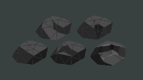 dansinadjan's tweet photo. ✍️Training for today includes rendering different shapes of rocks from the same silhouette #pixelart https://t.co/HugC9jiLTP