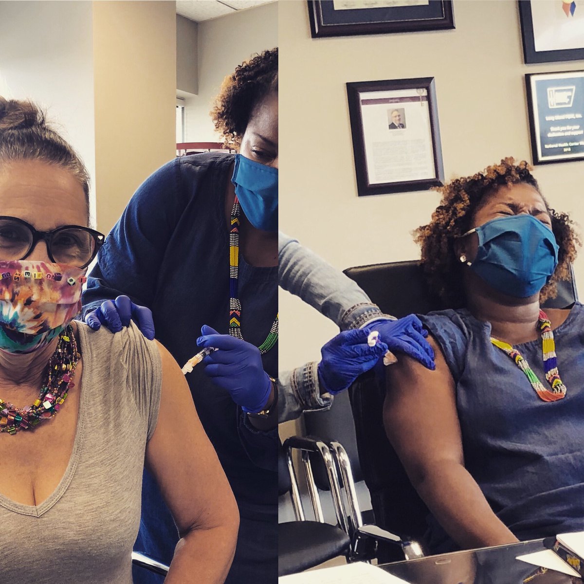 suannekowal's tweet photo. I felt confident getting my flu shot from my esteemed colleague until I watched her get hers! #bigbaby #whatawimp #bebrave #getyourflushot https://t.co/s0IhlwmJ19