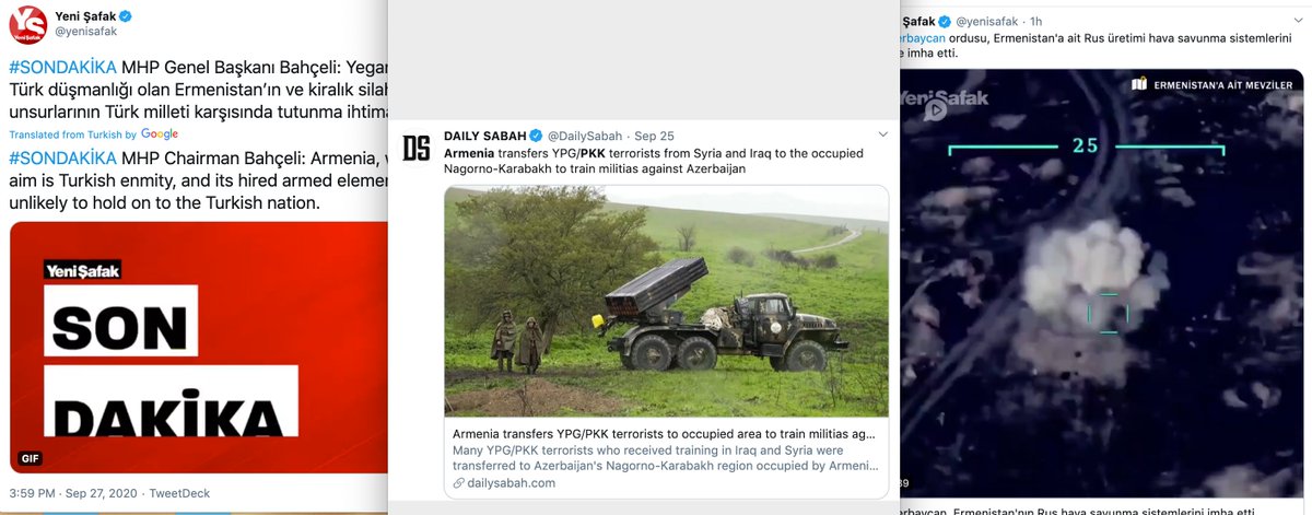 We can see how it was orchestrated by Ankara by reading the propaganda pro-government media there; orchestrated first through threatening Armenia, then military flights, then claims of "PKK"; this is part of the narrative Ankara always puts forward
