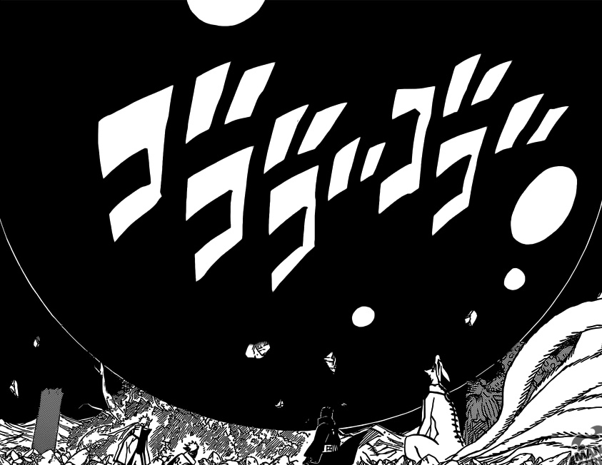 On retrouve une autre parenté au niveau des explosions, élément fondamental dans Akira. D'ailleurs l'orbe des démons à queue est noir comme le dessin le plus célèbre d'Otomo.