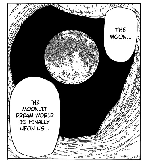 La lune, point majeur d'intérêt.Et cette lumière convergeante vers un point unique est sûrement une référence à Akira.