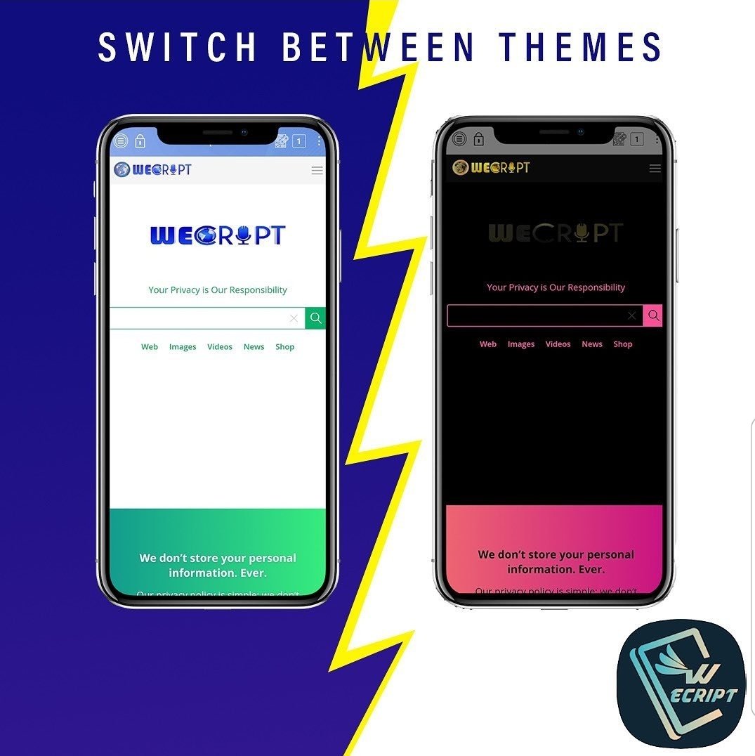 skarnrobotics's tweet photo. Search with #indian #SearchEngine @WecriptSearch and make your life secured from #Online #internet.
Switch between #Light and #Dark mode! With #wecript https://t.co/jEUYIIAw3c