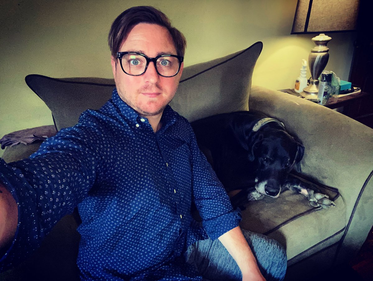 c94812's tweet photo. It's all about angles to hide the dog and the fact I am wearing sweatpants.  Glad I got the recording done between barking episodes and before curfew alarms. #gradschool #illusions #nightshift #hesnores https://t.co/XfOcm9tkHC