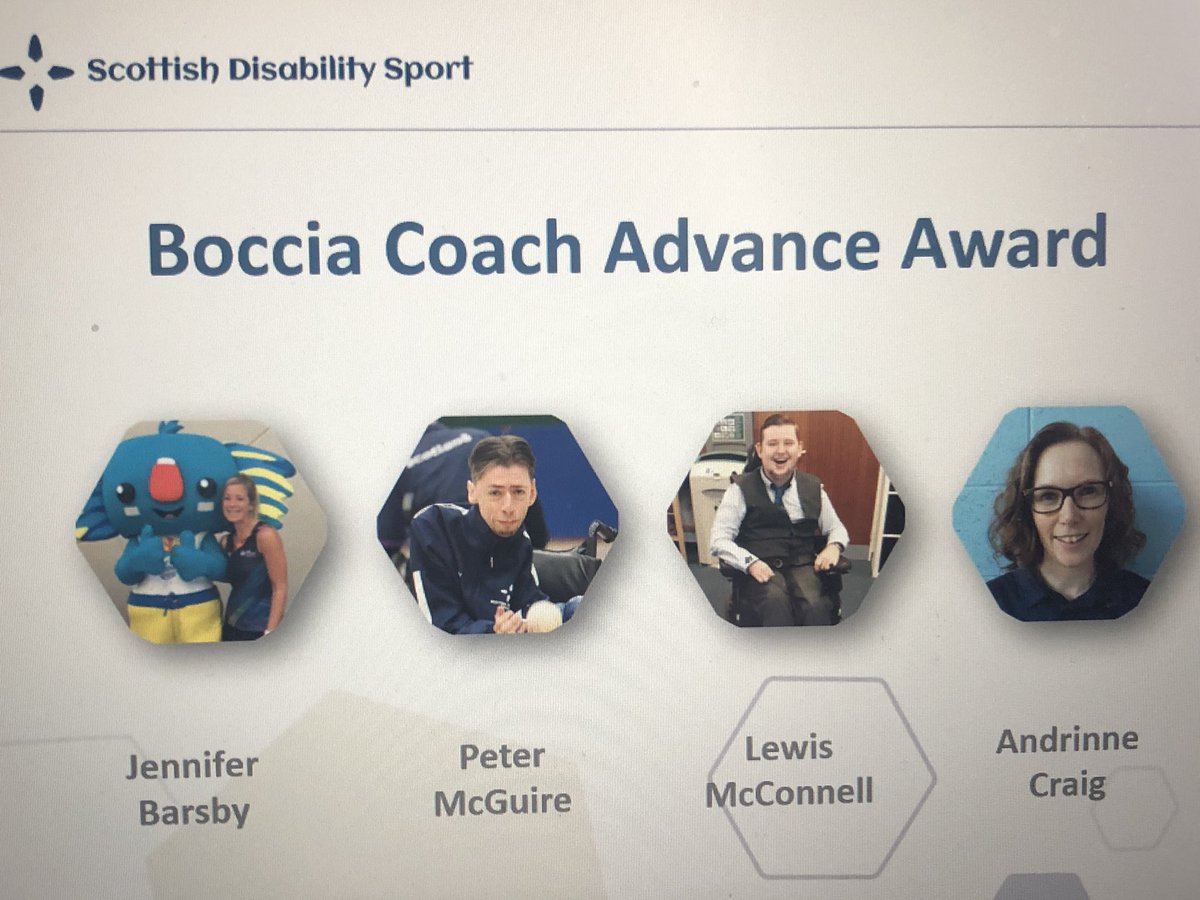 Congratulations to the 4 boccia coaches who have successfully completed their Bocca Coach Advance Award Jennifer Barsby, Andrinne Craig,  Lewis McConnell and Peter McGuire.