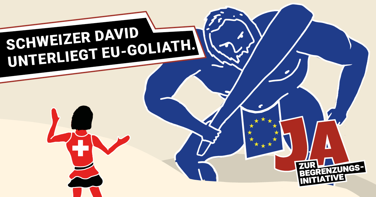 Goliath EU gewann die Abstimmung. Sicher ist: Die linken Städte mobilisierten besser, die Landgemeinden ungenügend. Es war ein erschreckend #linker_Sonntag.
Aber wir kämpfen weiter! Gegen das katastrophale Rahmenabkommen! Diesmal in einer breiteren pro-schweizerischen Allianz!