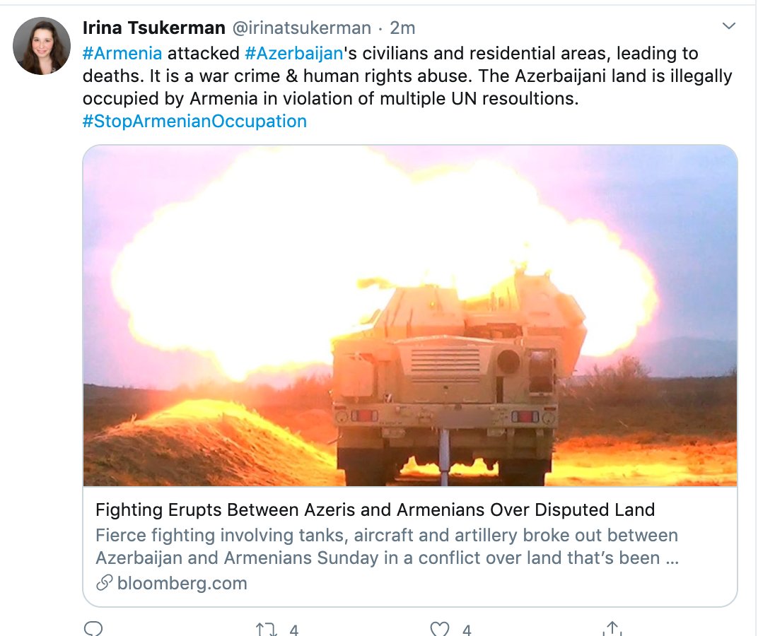 The messaging on the clashes between Armenia and Azerbaijan are interesting, on the one hand the claims that "Armenia attacked"...on the other celebratory pro-Turkey social media detailing the "liberation" and conquest of areas by Azerbaijan...