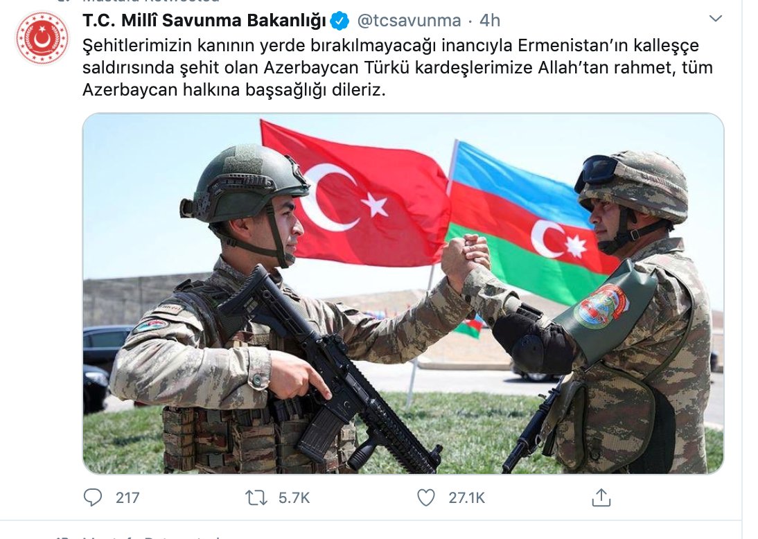 The clear message from Turkey is of a direct alliance against Armenia today; that& #39;s not a secret, it& #39;s official.
