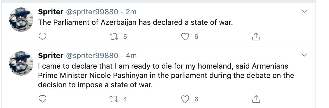 As information moves quickly, if this sequence is correct, along with the mobilization on both sides; rapidly this will become a larger conflict.