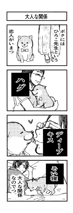 ?『柴ばあと豆柴太』?29歩目「大人な関係」#4コマ #4コマ漫画 #犬  #柴犬  #カップル 