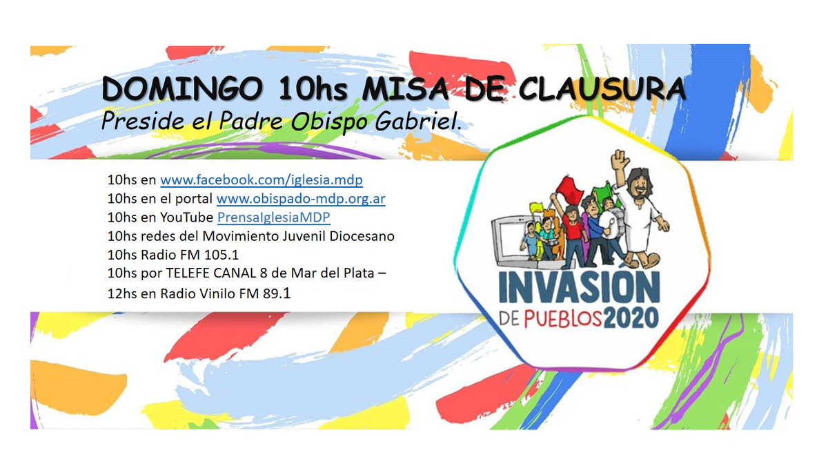 mjdcomunicacion's tweet photo. ¿Anoche te quedaste manijeando hasta tarde y hoy no llegaste a levantarte para ver la misa?
NO TE PREOCUPES, en el canal de YouTube de "Prensa Iglesia Mdp" vas a poder encontrarla 🙌
#Invasion2020 #InvasionDePueblos #SomosElAhoraDeDios #SoyParteMJD
#InvadiendoLasRedes https://t.co/7uxQXk3Dvv