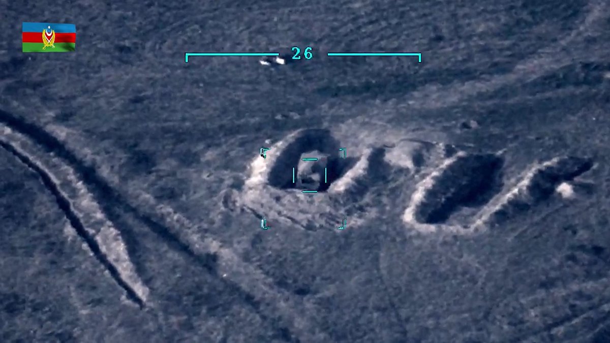 Screenshots from that TB2 UCAV footage. The first shows what looks like an Osa AD system with a tarp/camo netting. The others show an armored column of at least 8 vehicles. The lead vic is smoking and the 2nd (and maybe 3rd) appears to be damaged. 171/