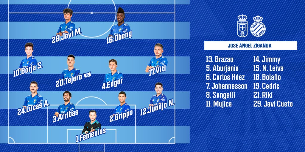 RealOviedo's tweet photo. ⚔️ Los nuestros 🔵⚪

#RealOviedoEspanyol #VamosOviedo https://t.co/S13sDDUqWN
