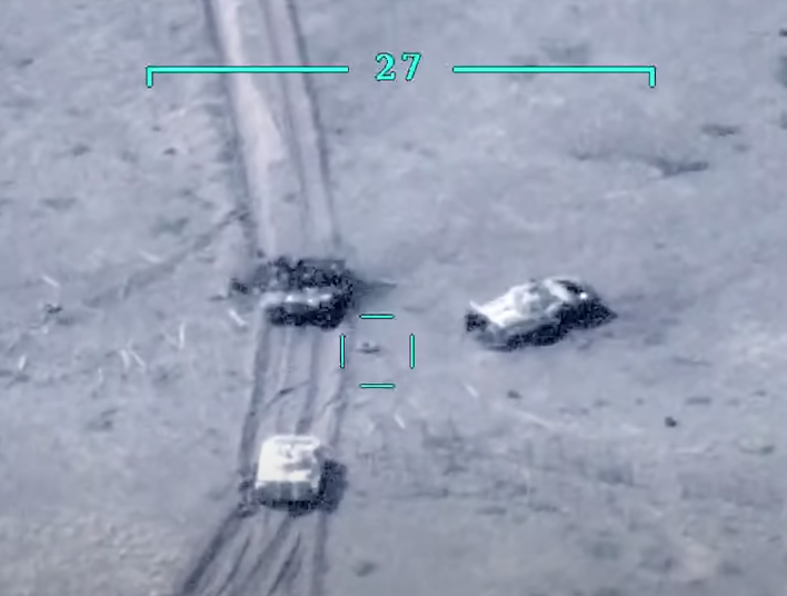 And Azerbaijan shows the destruction of a covered Armenian vehicle in a fighting position as well as an abandoned convoy of BMP-1 or 2. https://www.youtube.com/watch...