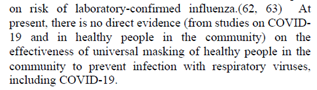 World Health Org (WHO) Advice June 2020"widespread use of masks by healthy people in the community setting is not yet supported by high quality or direct scientific evidence and there are potential benefits and harms to consider" 16/ https://www.who.int/publications/i/item/advice-on-the-use-of-masks-in-the-community-during-home-care-and-in-healthcare-settings-in-the-context-of-the-novel-coronavirus-(2019-ncov)-outbreak