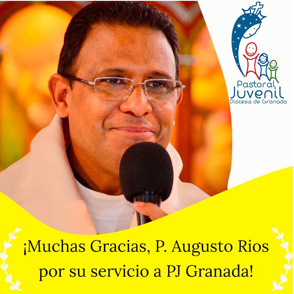 PjGranadan's tweet photo. La Pastoral Juvenil de nuestra Diócesis agradece al Pbro Augusto Ríos por su acompañamiento y amistad que nos ofreció siendo nuestro asesor por más de 7 años, pedimos sus oraciones por el en este nuevo servicio que se le ha encomendado en el área catequesis.

#PjGranada https://t.co/4SqU4qBRgL