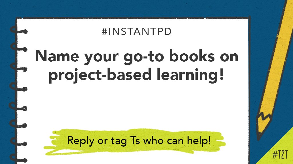 teacher2teacher's tweet photo. 📙 Educator @MattRhoads1990 is looking for #PBL book recommendations!
What #ProjectBasedLearning reads do you think every T should have in their collection? Share your favorites down below!
#InstantPD #ProvDev #ELA https://t.co/LfGryi2gBG