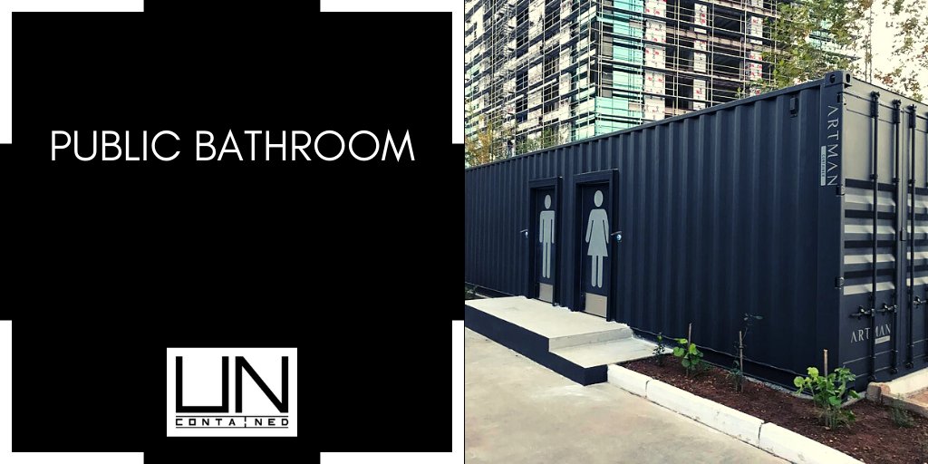 UncontainedKC's tweet photo. Easy-to-clean shipping container restroom for the public to use. To learn more, click the link in the bio. #prefabhouseusa #containerhouse #containeroffice #collapsiblecontainer #preengineeredbuildings #construction #architecture #engineering #designandconcept #sustainableliving https://t.co/rZW6s0H7Ng