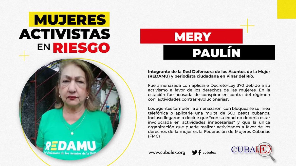 go_tamayo's tweet photo. @CubalexDDHH @LDiversent @Martamar77 @menosveinte @Evoluciona018 @RedamuC @MGVivero Gracias @CubalexDDHH por ayudarnos a difundir nuestros casos acá en la Isla
#RepresionCuba
#Violenciadegenero
@FemeninaRed
@EllLarrinaga
@NavyProMusic1
@jorolicas @RedamuC
@ilianahcuba @LDiversent https://t.co/ZiYtFIA0ve