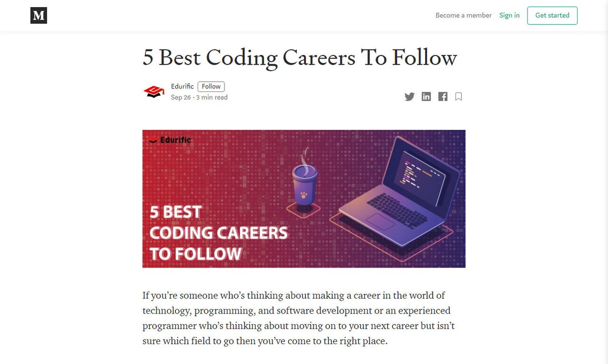 codecidedotnet's tweet image. 5 Best Coding Careers To Follow
#averagesalary #artificialintelligence #machinelearningexpert #jobs #devopsspecialist #remotework
via @medium
☛ amp.gs/LZe9