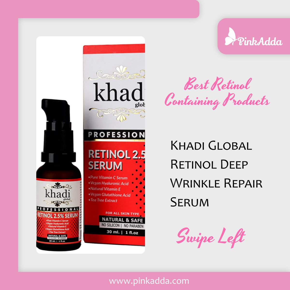 thepinkadda's tweet photo. Many of you asked us some best products which contain #retinols or the ingredient that slows down the skin aging process and keeps you youthful♥️
.
Follow @thepinkadda for more amazing beauty/health tips🌸
.
#beauty #tips #beautytips #women #skin #skincare https://t.co/WknSi9YZi9