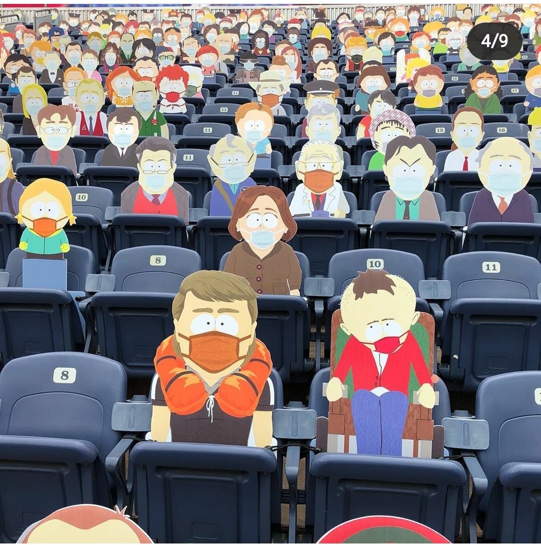 AllbrightNFL's tweet image. In addition to the 5700 or so live socially distanced fans, the #Broncos will have the entire town of "South Park" in the stands today...