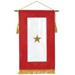 Gold Star mothers are mothers who have lost their children in war.  #GoldStar family members are those who have lost a family member in war. This banner, sometimes hung on a window in a home or as a sticker on a vehicle, denotes this loss. /2