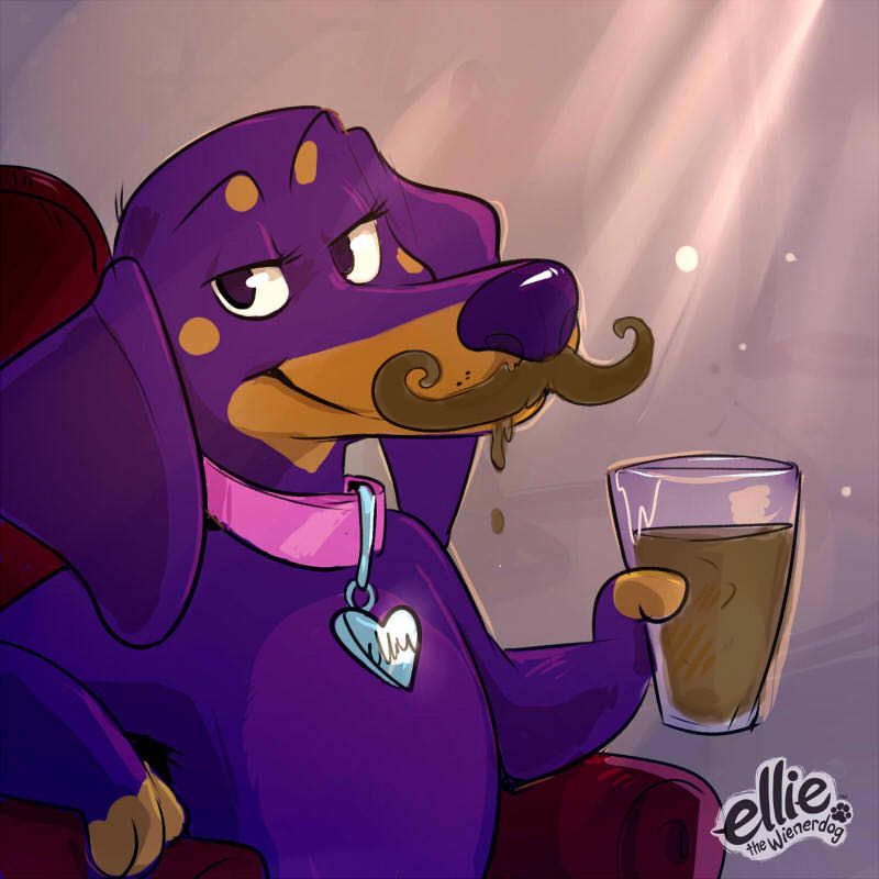 EllieWienerdog's tweet image. Yesss, I enjoy a little chocolate milk moustache now and then.  How about you? 🐾🥛🐾   #chocolatemilkday #milkmoustache #elliethewienerdog #purplewienerdog
Disclaimer:  Chocolate in any form is not good for your real life pets so don't share!