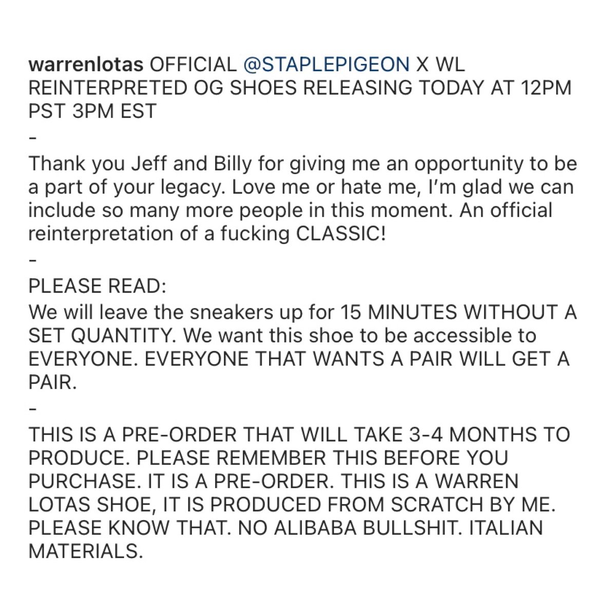 warren lotas staple pigeon