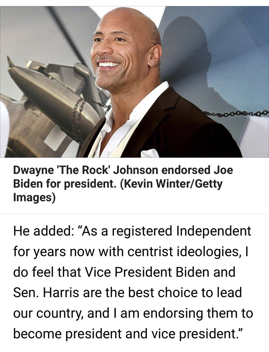 FastChance57's tweet image. No more Dwayne Johnson movies for me. How can anyone think that Biden who can’t complete a though should be running the country. You can’t fix STUPID. #therock #DwayneTheRockJohnson #cantfixstupid #Trump2020 #trump