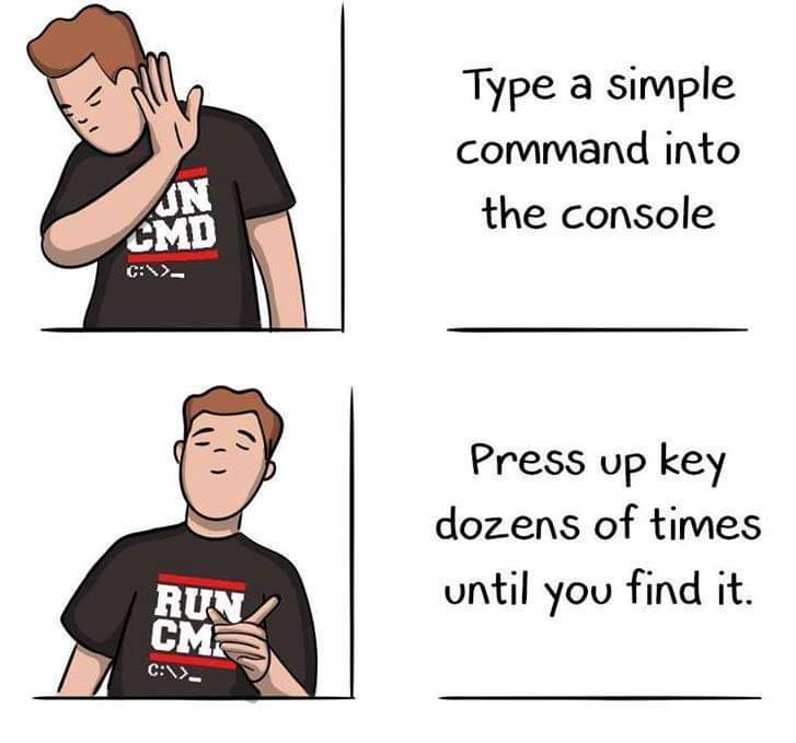 mordecaidesign's tweet photo. Me, as a Linux user: 

hahaha! So funny!...wait...why is he wearing a windows DOS shirt?!

#LinuxGang https://t.co/JI2iEQ6IRD