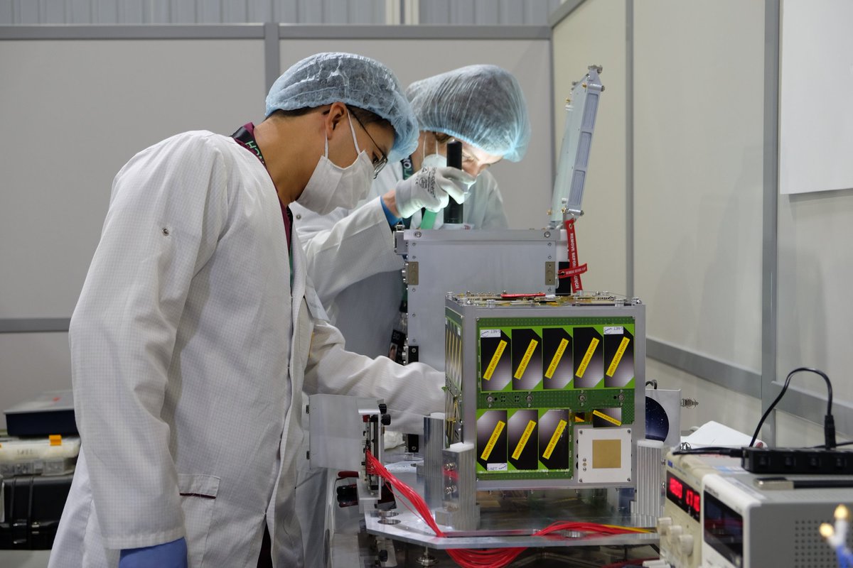SALSATmission's tweet photo. A #satellite checkout is thorough and takes time. With the great support of @EXOLAUNCH the #SALSAT team could fully focus on the task!

#SALSAT is scheduled for #launch on #September28th!
#smallsat🌍 #space #orbit #TUBerlin https://t.co/gmPaOfAN6T