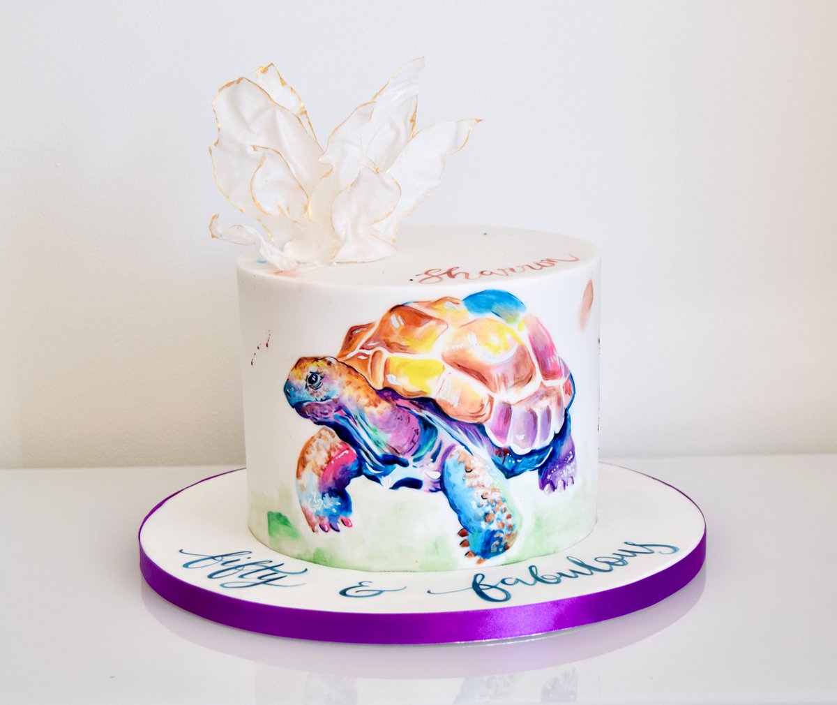 Hand painted Tortoise cake 
#handpaintedcake #pieceofcakewales #tortoise
